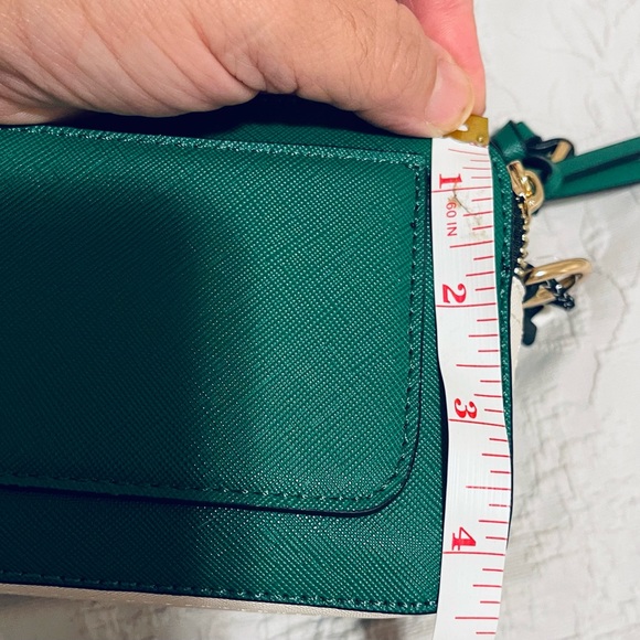 Green Crossbody purse stunning gift new with clutch 2 piece set VEGAN LEATHER - Picture 12 of 13